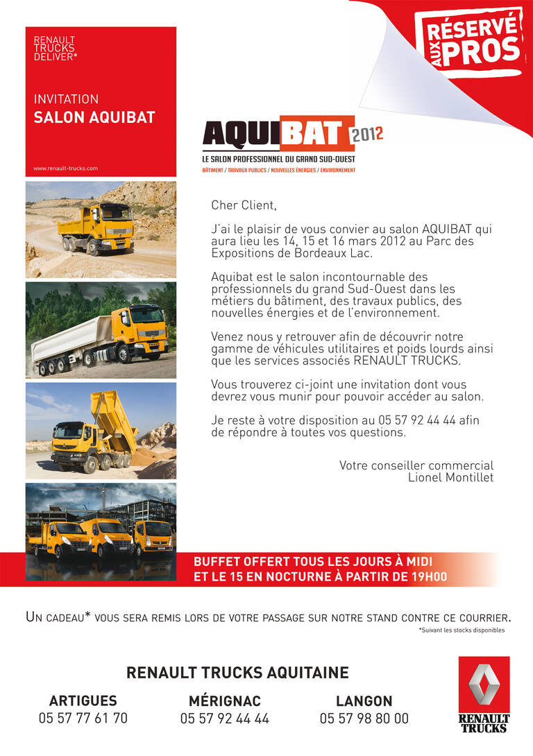 Invitation Courrier au salon Aquibat 2012